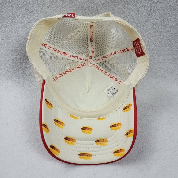 Chick-Fil-A Chicken For Breakfast Snapback Hat White Adult One Size Snapback - Picture 7 of 10